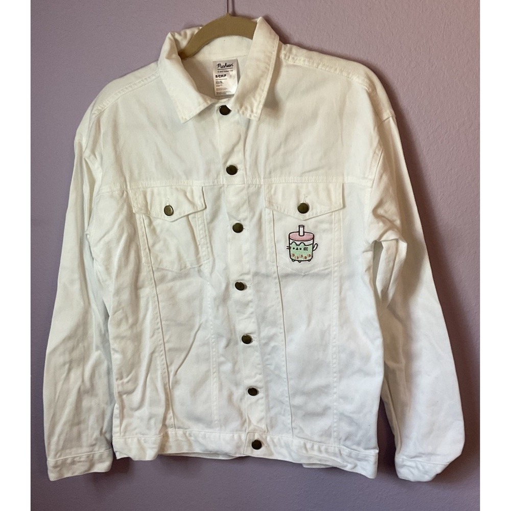 Pusheen Bobasheen‎ White Denim Jacket Spring 2023 Box Exclusive Size Small